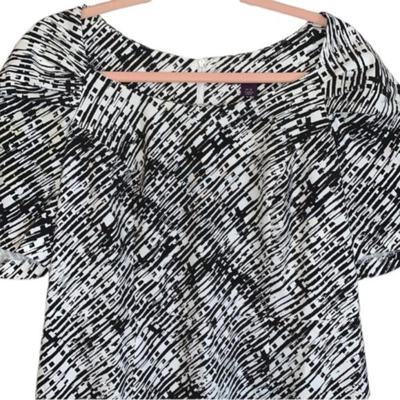 NWOT Roaman’s Jewel Neck A Line Dress Size 14 Black & White Short Sleeve Dress - Picture 3 of 8